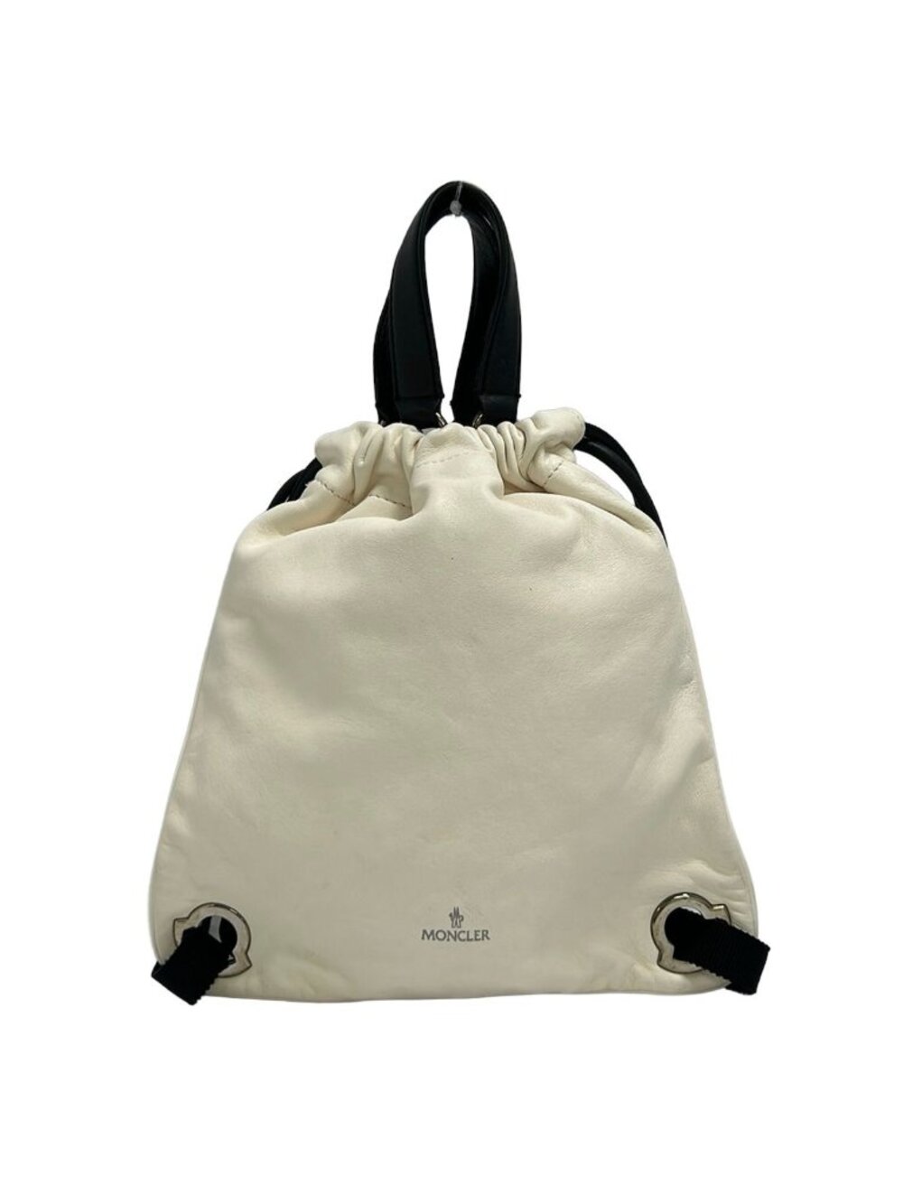 Moncler Backpack Kinly MM Ivory Black Leather